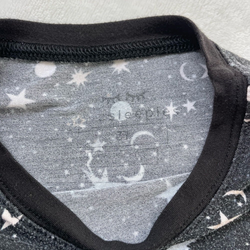 Little Sleepies Counting Stars Bamboo Black Two Piece Long Sleeve Pajama Set - Picture 2 of 5